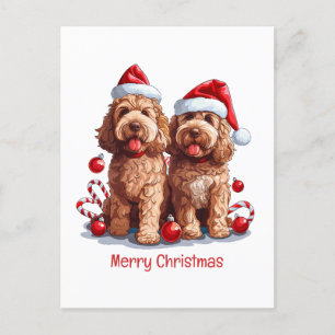 Frohe Weihnachten Goldendoodle Hunde