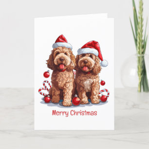 Frohe Weihnachten Goldendoodle Hunde