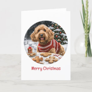 Frohe Weihnachten Goldendoodle Hunde