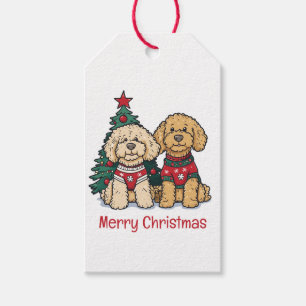 Frohe Weihnachten Goldendoodle Hunde Geschenkanhänger