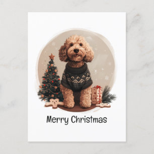 Frohe Weihnachten Goldendoodle Welpen Hunde