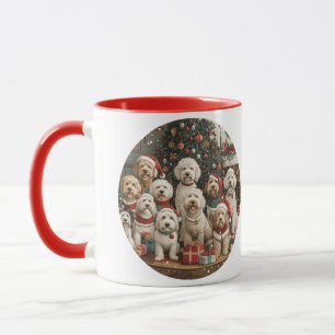Frohe Weihnachten Goldendoodle Welpen Hunde Tasse