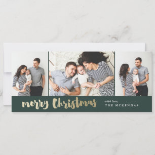 Frohe Weihnachten goldene Faux-Folie-Postkarte