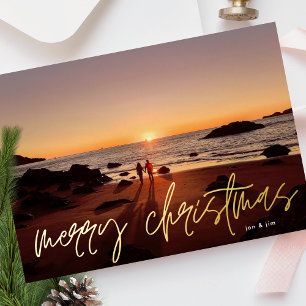 Frohe Weihnachten Goldene Hochzeit Ankündigungsfot Folien Feiertagskarte