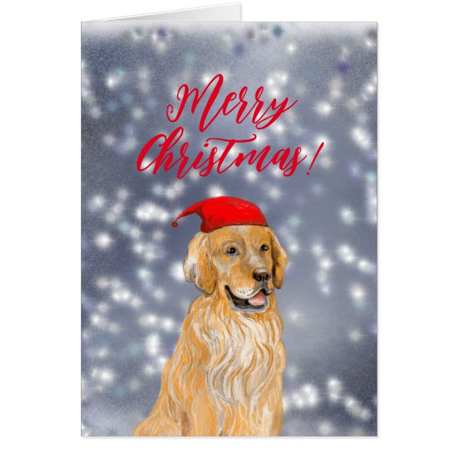Frohe Weihnachten goldene Retriever Card (Vorne)