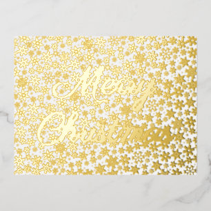 Frohe Weihnachten goldene Schneeflocken elegantes Folien Feiertagspostkarte
