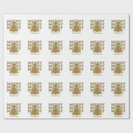 Frohe Weihnachten Goldener Weihnachtsbaum Geschenkpapier
