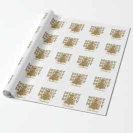 Frohe Weihnachten Goldener Weihnachtsbaum Geschenkpapier