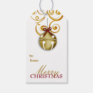 Frohe Weihnachten GoldJingle Bells Geschenkanhänger