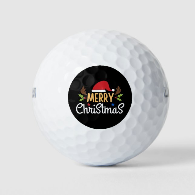 Frohe Weihnachten Golfball (Vorderseite)