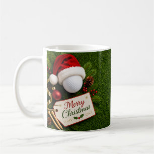 Frohe Weihnachten Golfball Santa Hut Feiertagsgolf Kaffeetasse