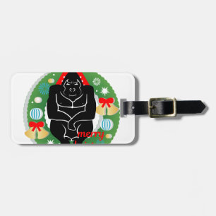 frohe weihnachten gorilla gepäckanhänger