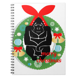 frohe weihnachten gorilla notizblock