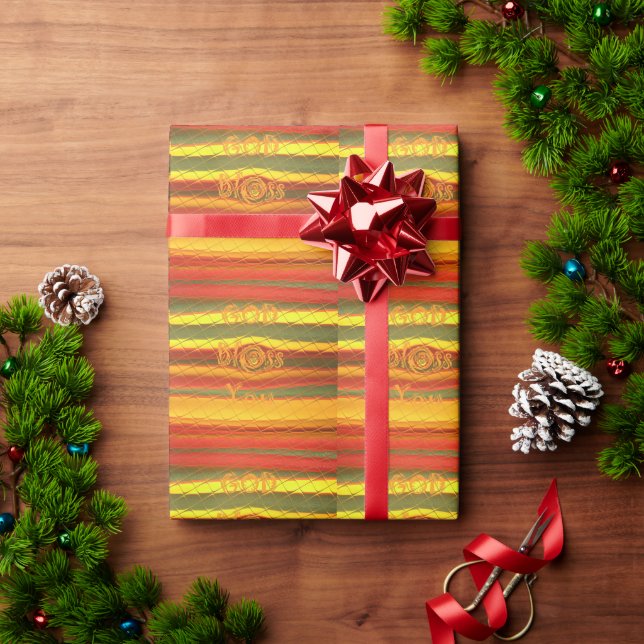 Frohe Weihnachten Gott segne Sie Farben Design Geschenkpapier (Feiertagsgeschenk)