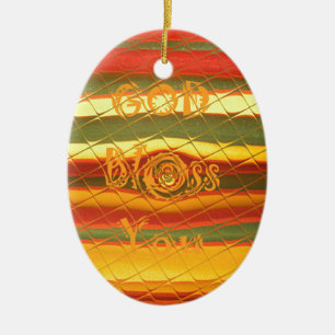 Frohe Weihnachten Gott segne Sie Farben Design Keramikornament