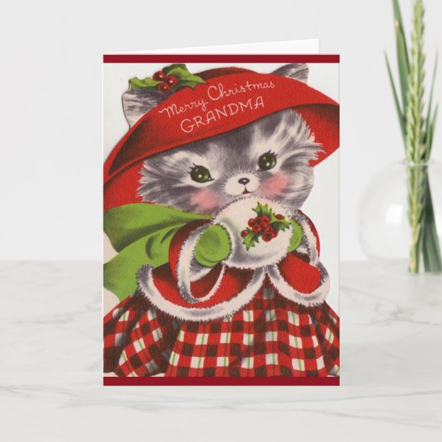 Frohe Weihnachten Grandma Vintag Kitty (Vorderseite)