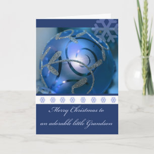 Frohe Weihnachten Grandson Blue Ornament