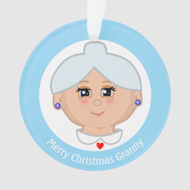 Frohe Weihnachten Granny Ornament (Vorderseite)