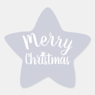 Frohe Weihnachten Grau Stern-Aufkleber