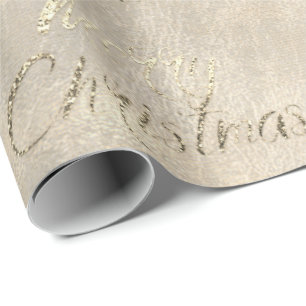 Frohe Weihnachten Gray Gold Sepia Burlap Hütte Geschenkpapier