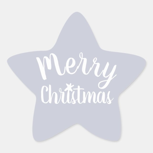 Frohe Weihnachten Gray Stern-Aufkleber (Vorderseite)