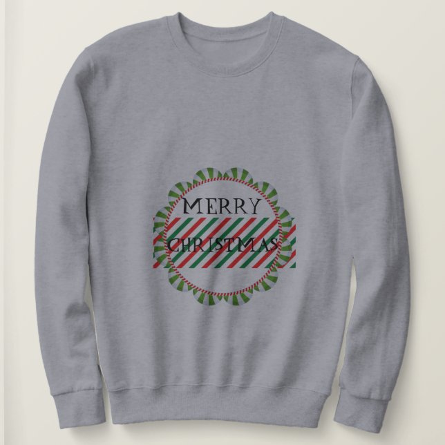 Frohe Weihnachten Gray Sweatshirt (Design vorne)