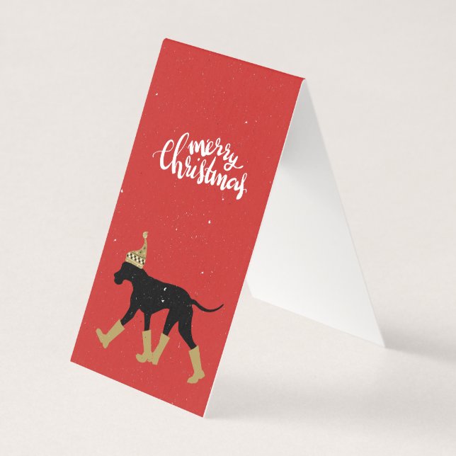 Frohe Weihnachten Great Dane Card (Vorderseite)