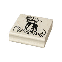 Frohe Weihnachten Greyhound Reindeer Gummistempel