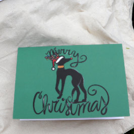 Frohe Weihnachten Greyhound Reindeer Karte