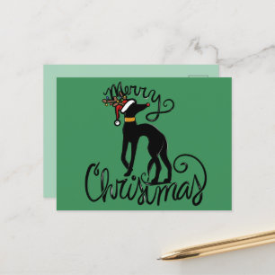 Frohe Weihnachten Greyhound Reindeer Postkarte