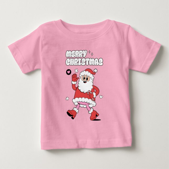 Frohe Weihnachten - Groovy Santa Strut Baby T-shirt (Vorderseite)