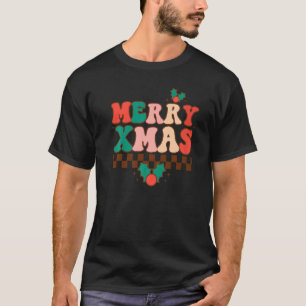 Frohe Weihnachten Groovy Vibes Familie Weihnachtsm T-Shirt