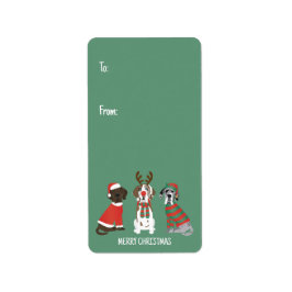 Frohe Weihnachten Große Dane Hunde Adressaufkleber