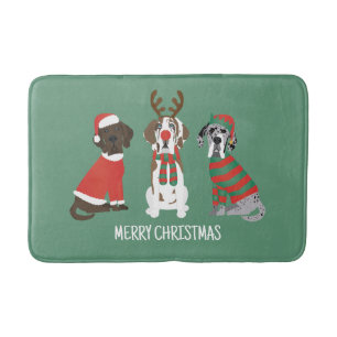 Frohe Weihnachten Große Dane Hunde Badematte