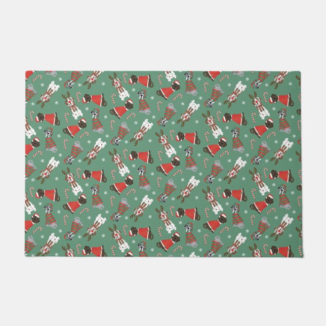 Frohe Weihnachten Große Dane Hunde Fußmatte (Vorderseite)