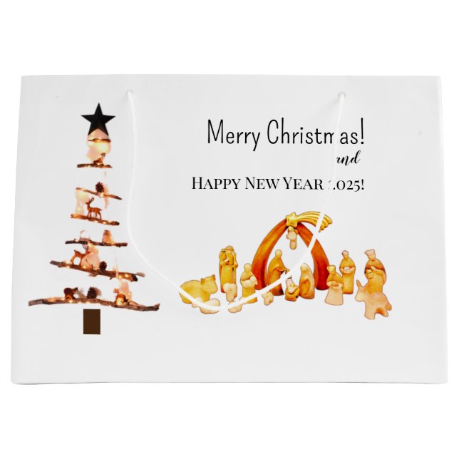 Frohe Weihnachten! Große Geschenktüte (Vorderseite)