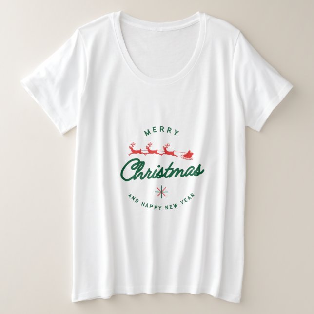 Frohe Weihnachten Große Größe T-Shirt (Design vorne)