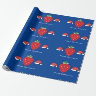 Frohe Weihnachten Große Rote Erdbeere & Weihnachts Geschenkpapier