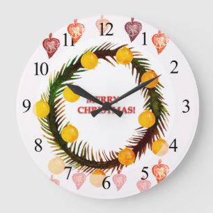 Frohe Weihnachten Große Wanduhr