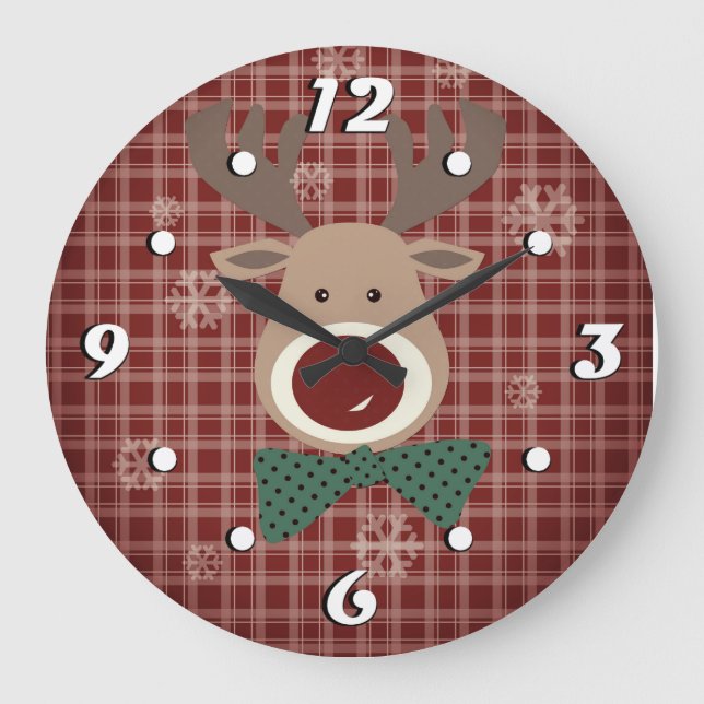 Frohe Weihnachten! Große Wanduhr (Vorderseite)