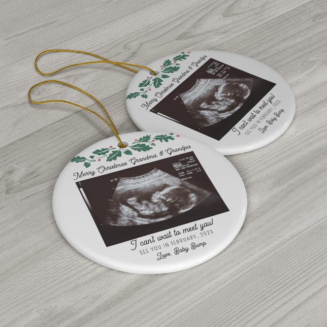 Frohe Weihnachten Großeltern Ultrasound Schwangers Keramik Ornament (Von Creator hochgeladen)