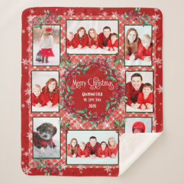 Frohe Weihnachten Großmutter Familie Foto Collage Sherpadecke
