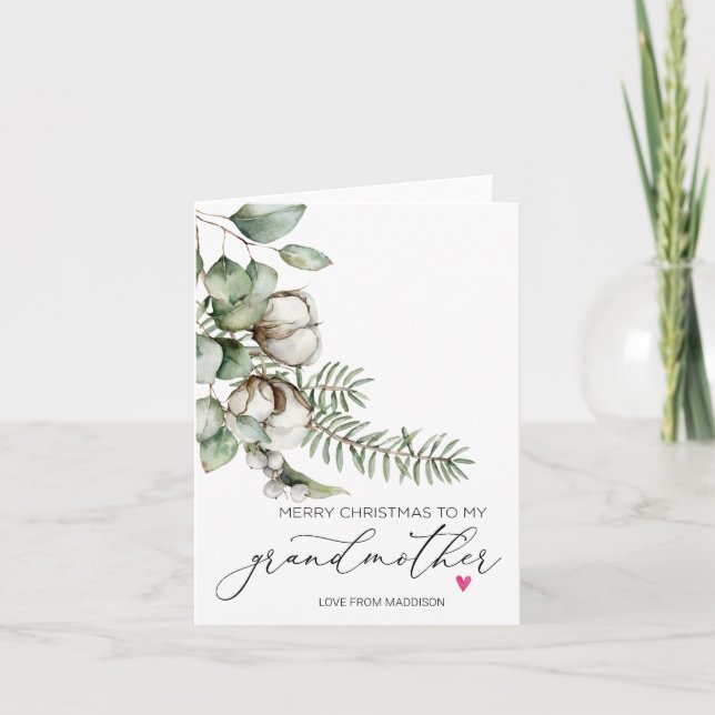 Frohe Weihnachten Großmutter von Großtochter Karte (Vorderseite)