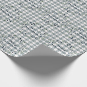 Frohe Weihnachten Grün Karierten Kranz Buffalo Ka Geschenkpapier