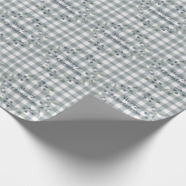 Frohe Weihnachten Grün Karierten Kranz Buffalo Kar Geschenkpapier