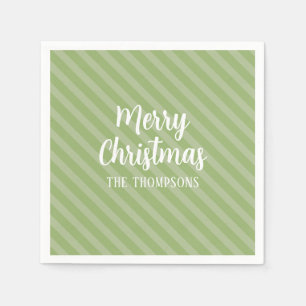 Frohe Weihnachten Grün Minimalistisch einfach gest Serviette