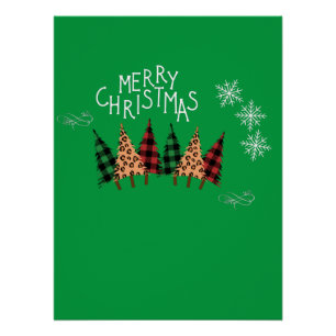 Frohe Weihnachten Grün Poster