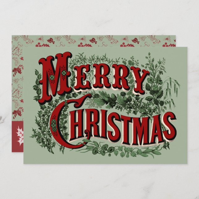 Frohe Weihnachten - Grün und Rot (Vorne/Hinten)