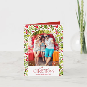 Frohe Weihnachten Grün und Stechpalme Foto