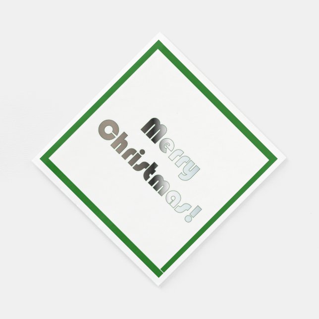 Frohe Weihnachten Grün und Weiße Napkins Serviette (Ecke)